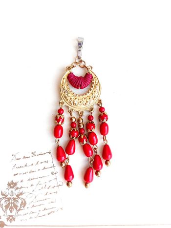 Magnifique pendentif style ethnique bohème vintage