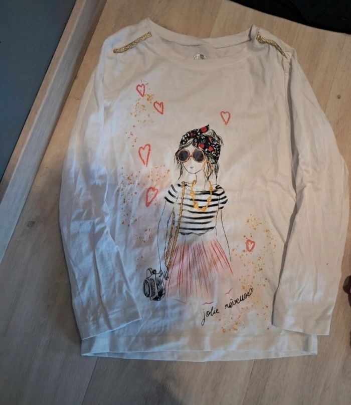 Lot de t-shirts à manches longues neufs 6ans fille - photo numéro 2