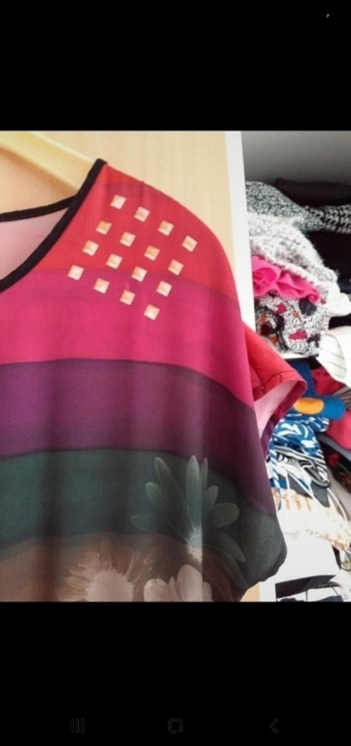 Belle robe desigual t 36 noire multicolore - photo numéro 8