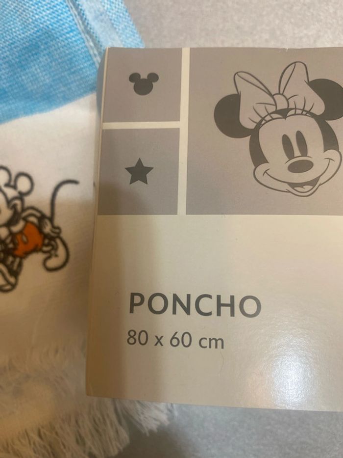 Poncho peignoir éponge Mickey Disney 80x60 cm coton blanc rayures neuf - n97h - photo numéro 6