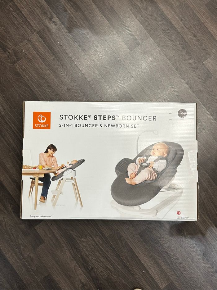 Transat steps Stokke blanc et gris neuf jamais utilisé - photo numéro 5