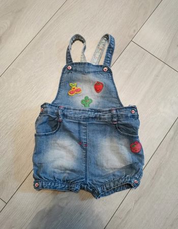 Salopette short en jean  fille Orchestra 6 mois