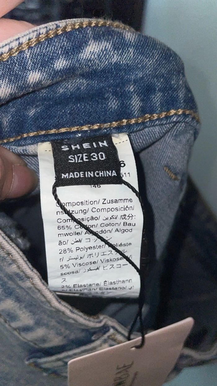 Mini-jupe Cargo en Jean Délavé Shein Bae - Neuve avec Étiquette - Taille S (Mesures) - photo numéro 3