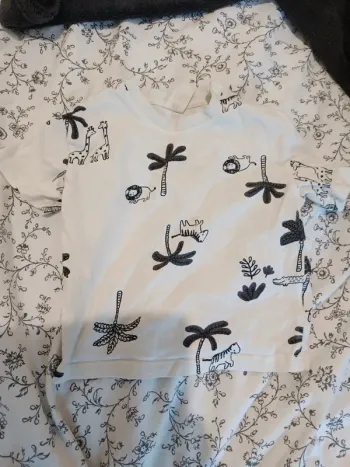 Tee shirt H&M blanc jungle 74cm