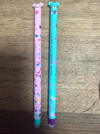 Lot de 2 stylos effaçables – Petit ours de Saint-Valentin