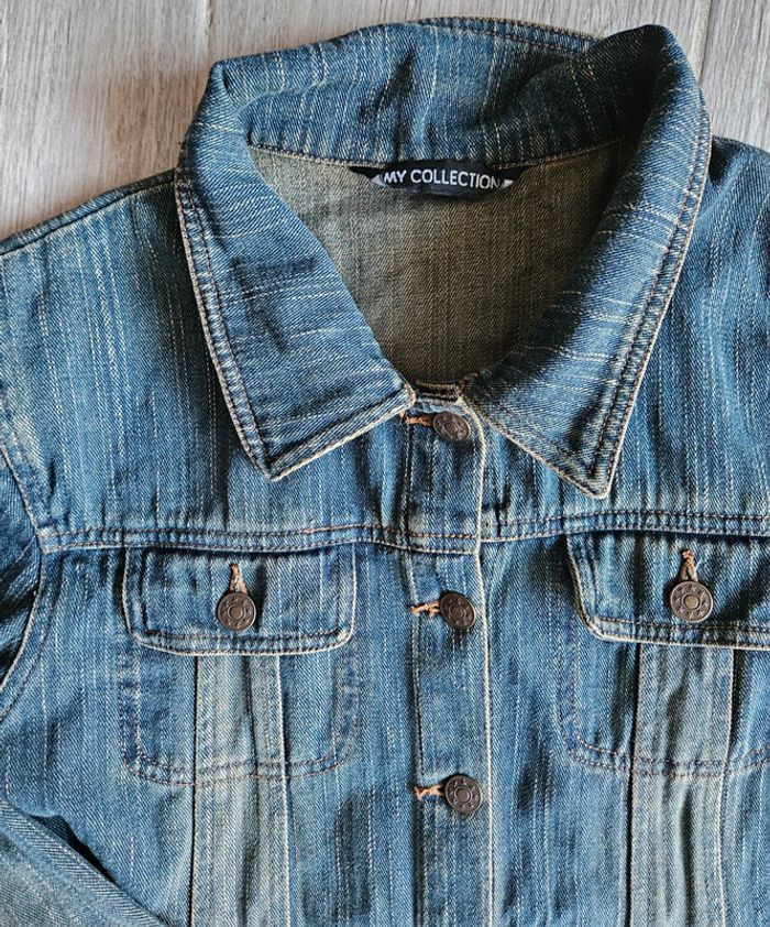 Robe manches longues en jean taille L - photo numéro 4