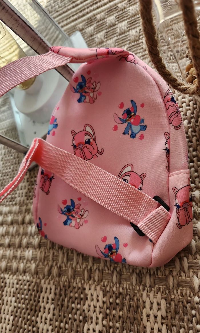 Petit sac à dos bandoulière rose Stitch Angel - photo numéro 6