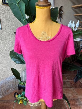 T-shirt rose paillettes cache cache