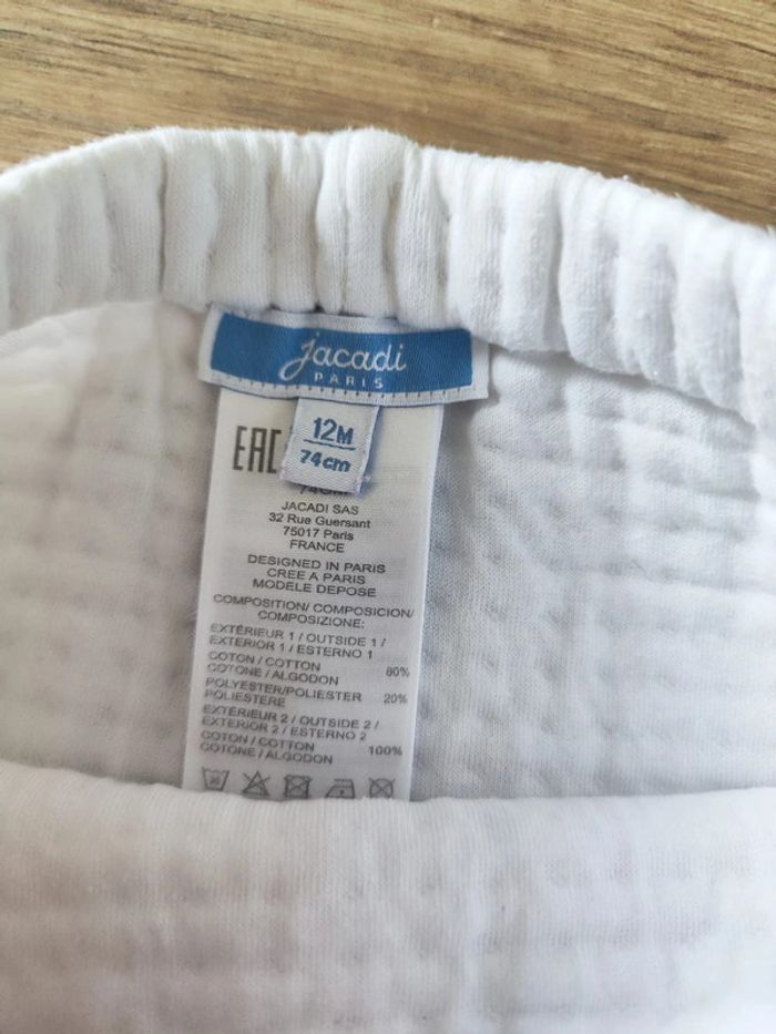 Pantalon blanc avec pieds Jacadi 12 mois - photo numéro 2