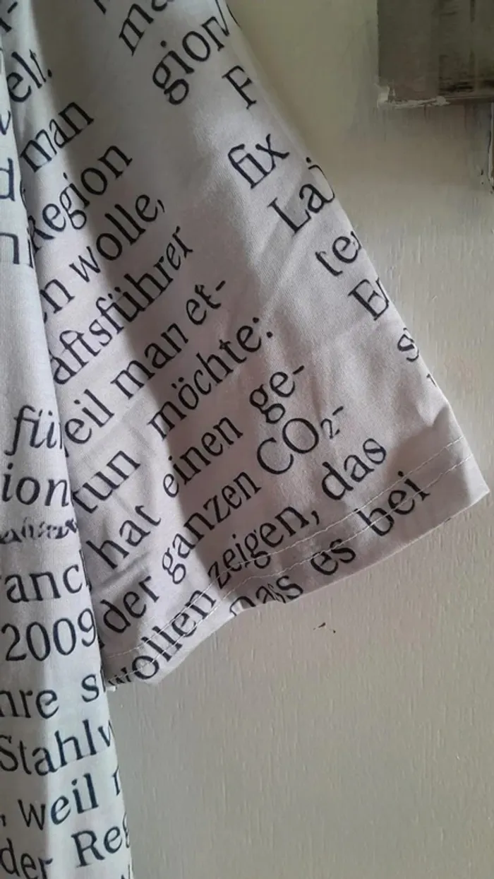 T-shirt homme ou femme, beige, imprimé journal, 3XL - photo numéro 3