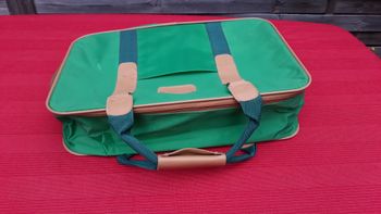 Faby27800 Valise plastifiée, couleur verte anses avec poignées pression 