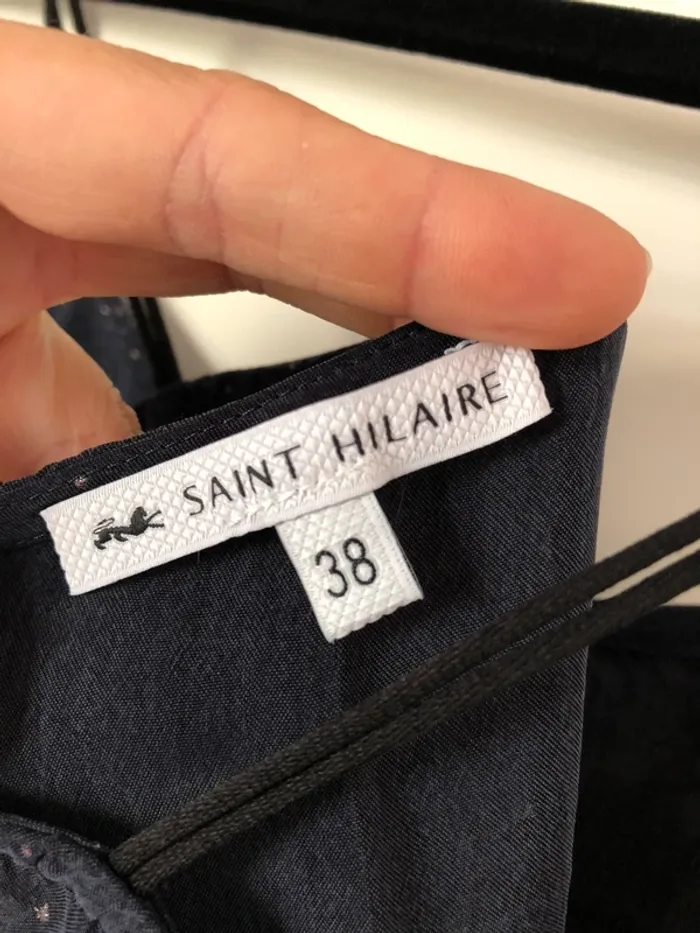 Top à bretelles bleu marine cupro avec paillettes Saint Hilaire taille 38 - photo numéro 5