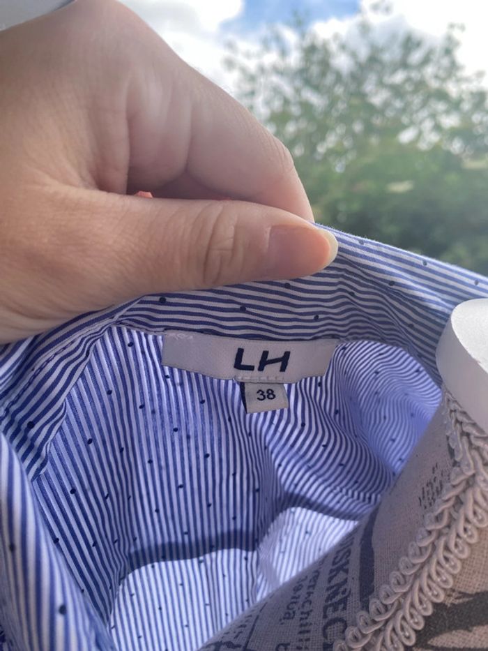 Chemise rayée bleu/blanc La Halle taille 38 - photo numéro 4