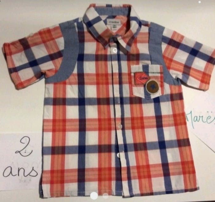 Chemise Marëse rouge,orange, bleu et blanc