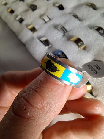 Bague acier inoxydable motifs