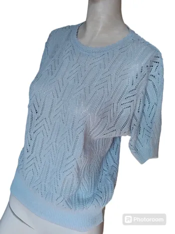 Pull léger ajouré crochet country cottage core shabby printemps été