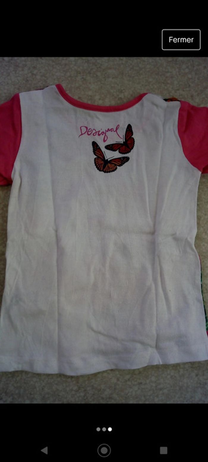 Tee-shirt rose papillon Desigual - photo numéro 3