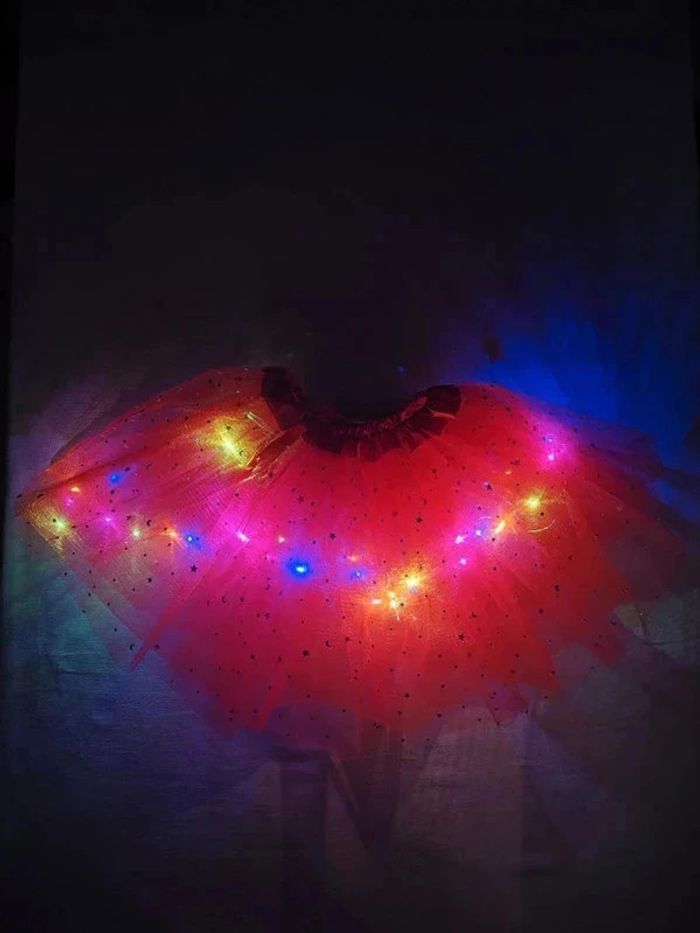 Jupe tutu rouge à leds scintillantes