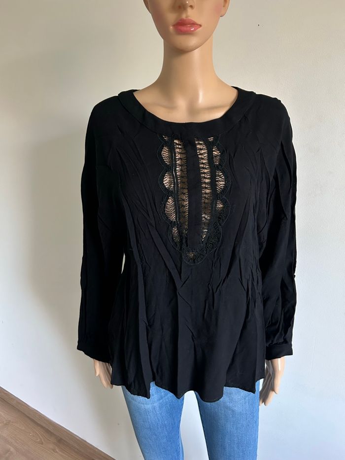 Blouse noire à manches longues An’ge taille 1 jamais portée