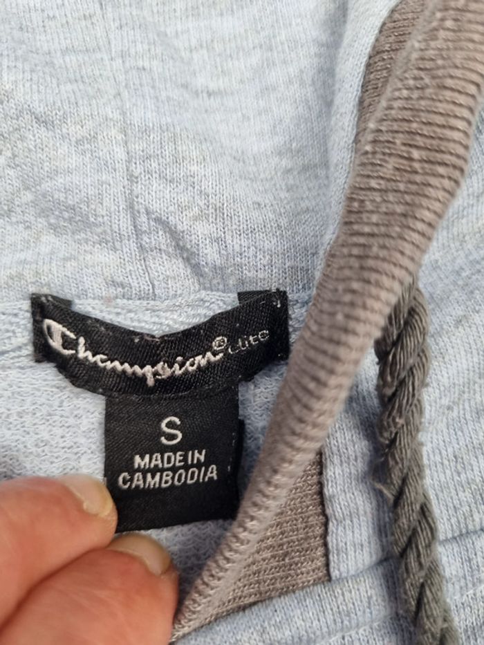 Gilet zippé à capuche Champion bleu ciel – Taille S/36 Femme - photo numéro 6