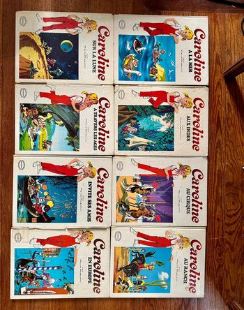 Lot de 8 livres anciens Caroline Grands albums Hachette blancs Pierre Probst bd