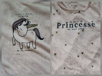 T-shirt rose manches longues réversible 2-3ans