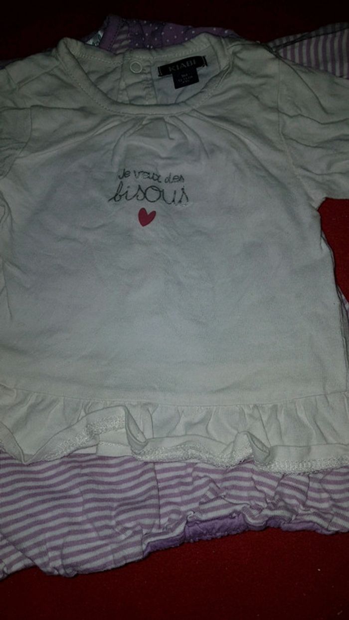 Lot 7 t-shirt fille 1 mois - photo numéro 5