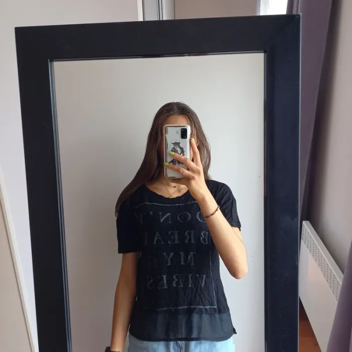 Tee-shirt manches courtes noir xs