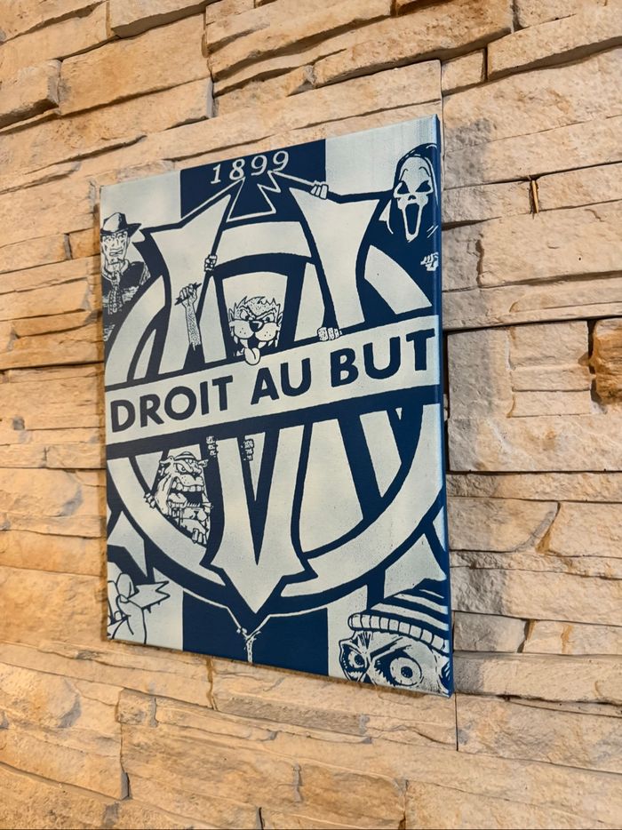 Tableau OM “Droit au but” version cartoon en toile 30x40cm - photo numéro 3