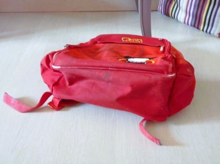 Sac à dos Fille école PUCCA cartable rouge TBE manga - photo numéro 4