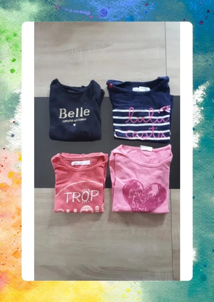 Lot tshirts ML et MC 2 ans