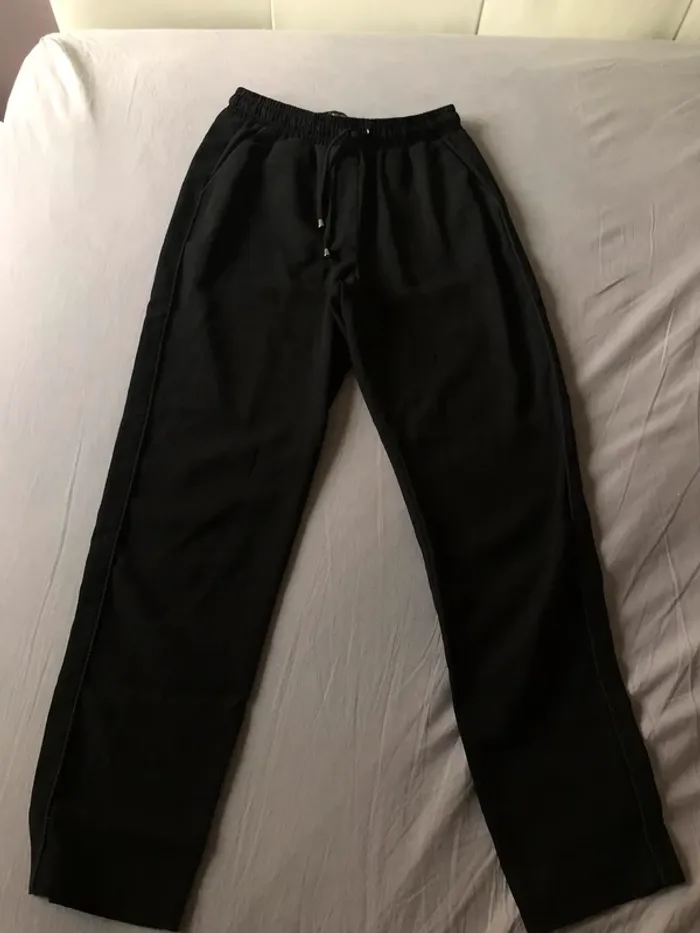 pantalon droit fluide noir