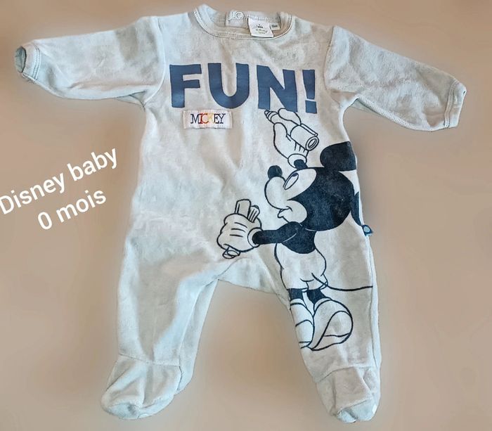 2 pyjamas/ dors biens/ grenouillères Disney baby 0 mois - photo numéro 2