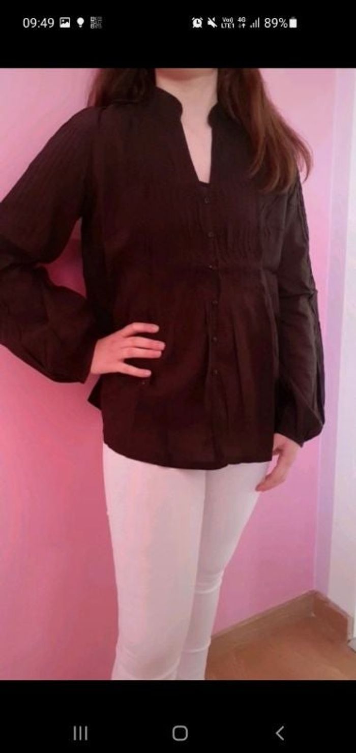 Blouse marron Zara Taille M