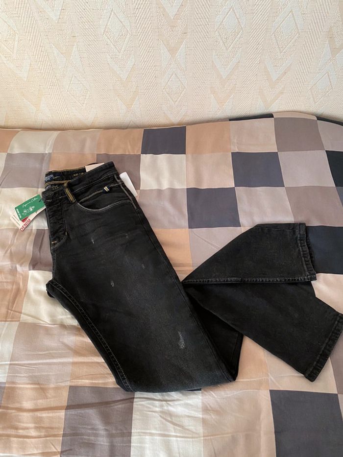Superbe beau jean noir effet dégradé blanc Homme neuf avec étiquette taille 40 Sublevel - photo numéro 11