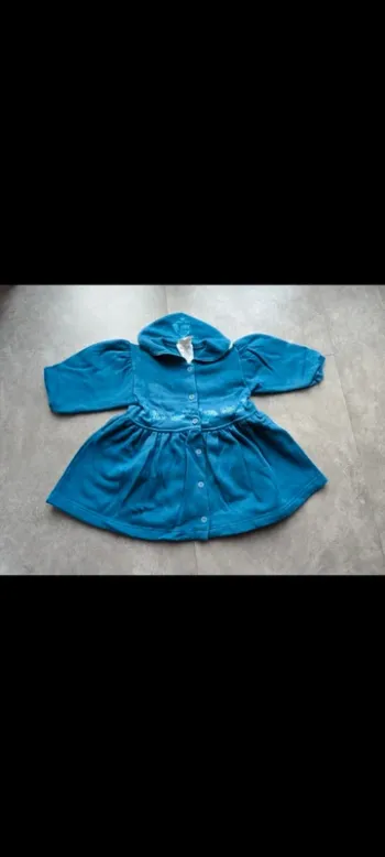 Magnifique robe bleue polaire vintage 18 mois
