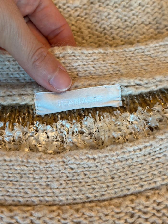 Pull à sequins rayé beige crème – Jeanasis – Taille S - photo numéro 8