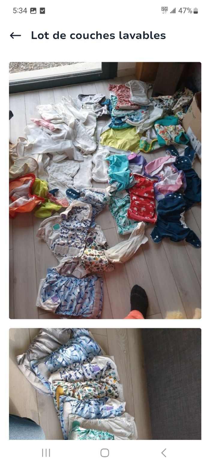 22 couches lavables + insert + voiles + sac à couche