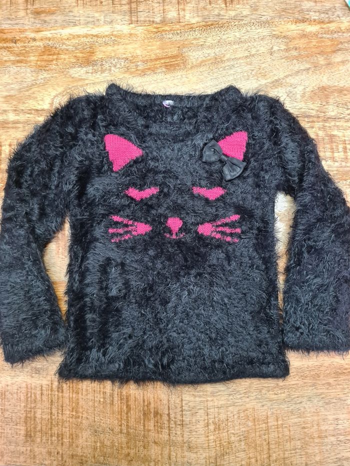 Pull chaud motif chat 92 cm 2 ans