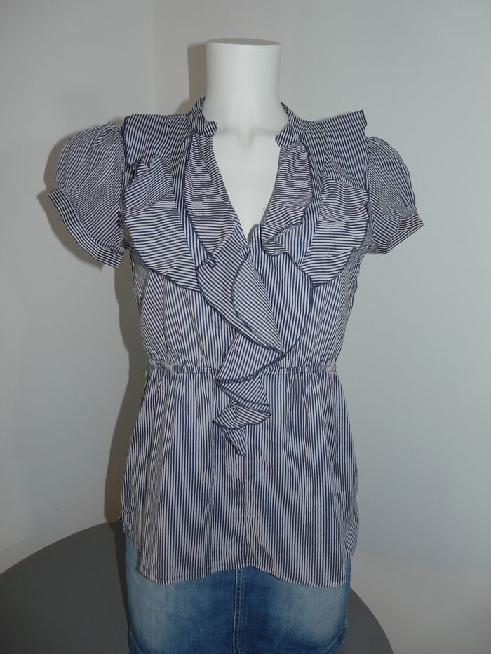 Tunique rayée bleue et blanche H&M taille 38 - photo numéro 2