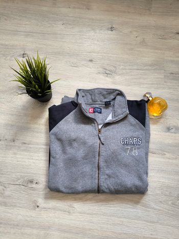 Sweat zippé Chaps gris & bleu - Taille L