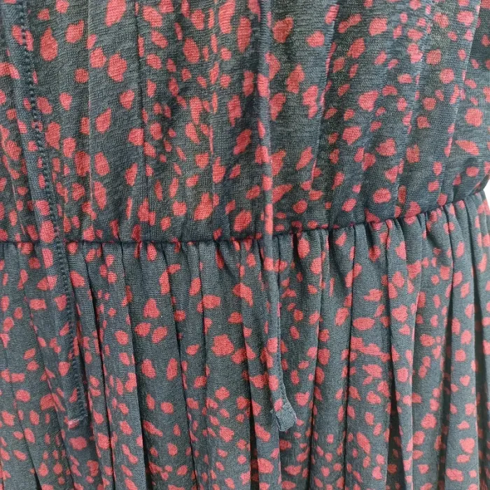Robe bleue à motifs rouge Promod col en V - taille M robe mi-longue - A150 - photo numéro 5