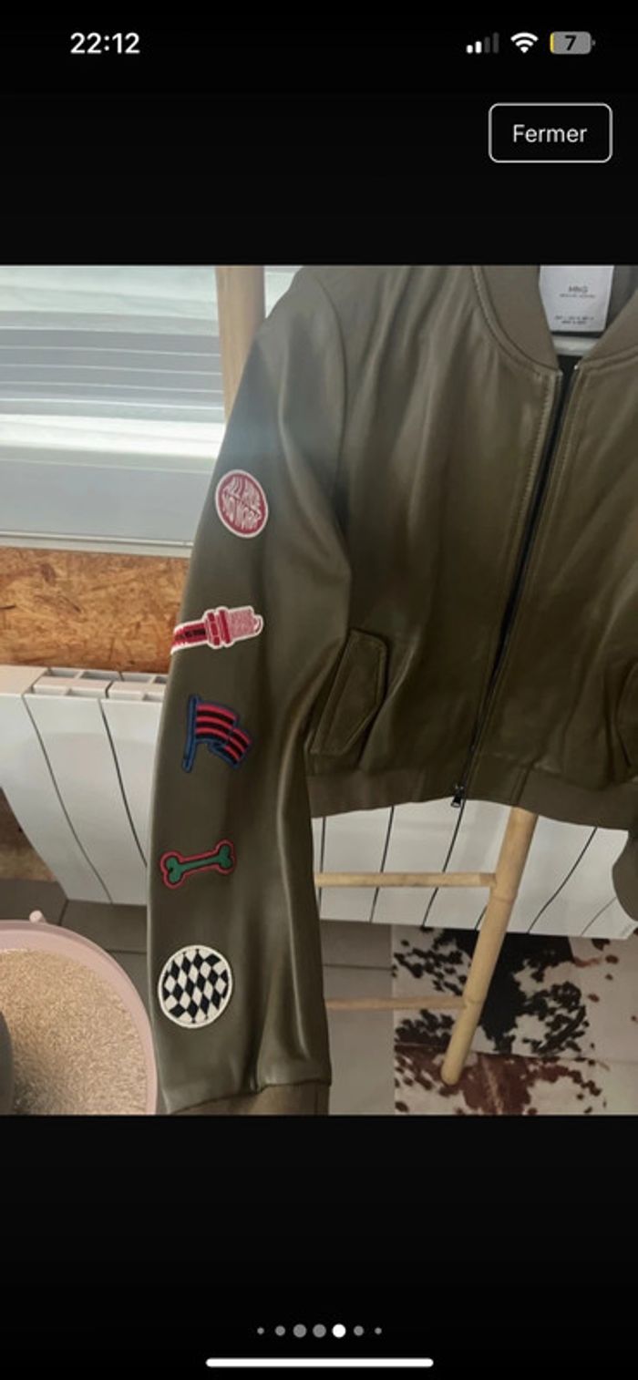 Blouson cuir Mango taille L neuf - photo numéro 8