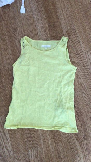 Débardeur jaune bretelle en dentelle 10 ans