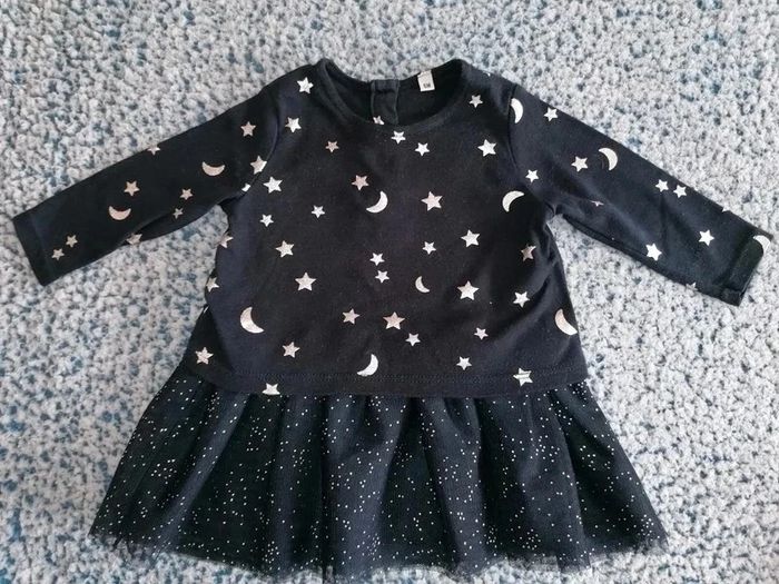 Robe manches longues motif étoiles taille 6 mois