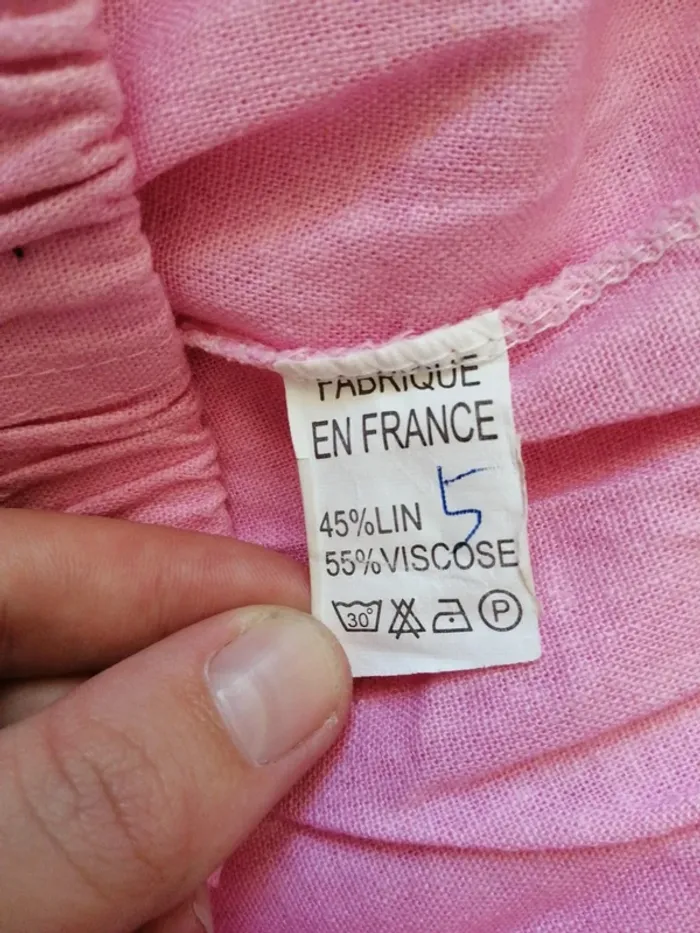 Pantacourt vintage rose pâle avec poche et lien à nouer / sans marque / (TU) - photo numéro 6