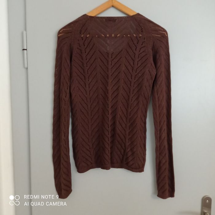 Pull marron ajouré t36/38 - photo numéro 5