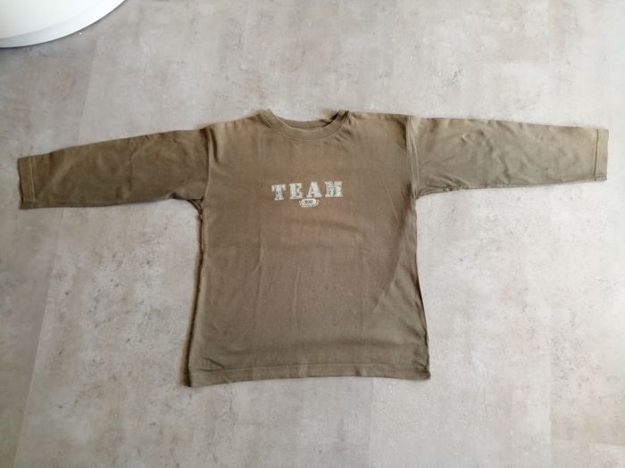 T shirt manches longues kaki 10 ans - photo numéro 2