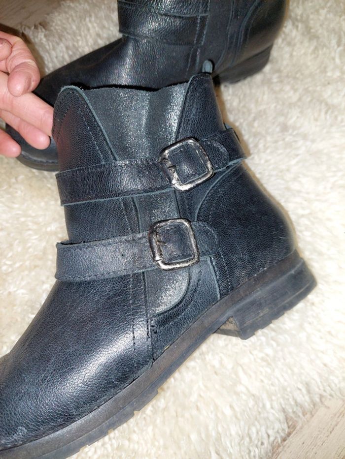 Bottines en cuir noir 41 - photo numéro 4