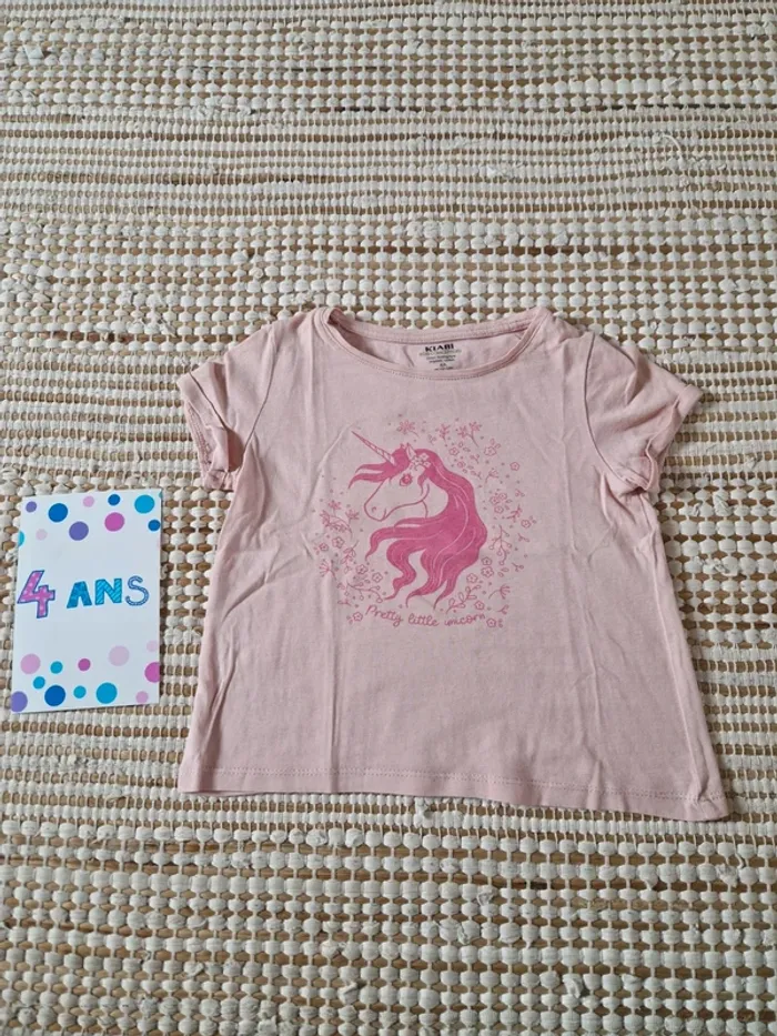 👕 T-shirt fille rose - Licorne 🦄 | Taille 4 ans - photo numéro 2